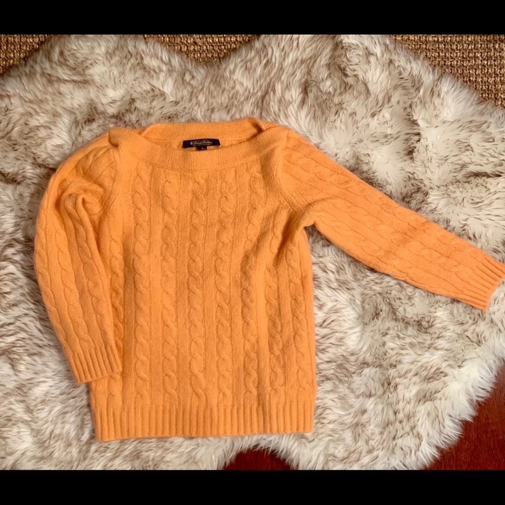 Brooks Brothers Cashmere 3/4 Slv Boatneck Sweater